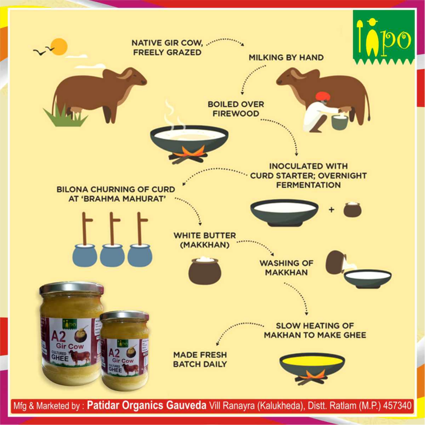 Gir Gau A2 Bilona Ghee 250ml
